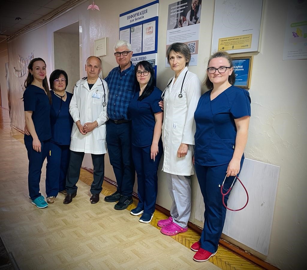 Dr. Runge posing with other physicians in Ivano-Frankivsk.