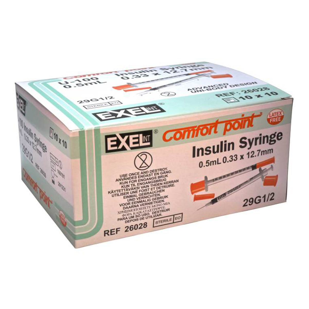Exel VET Insulin Syringe with Fixed Needle